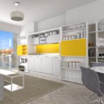 Küche PIA - weiß/gelb - geöffnet